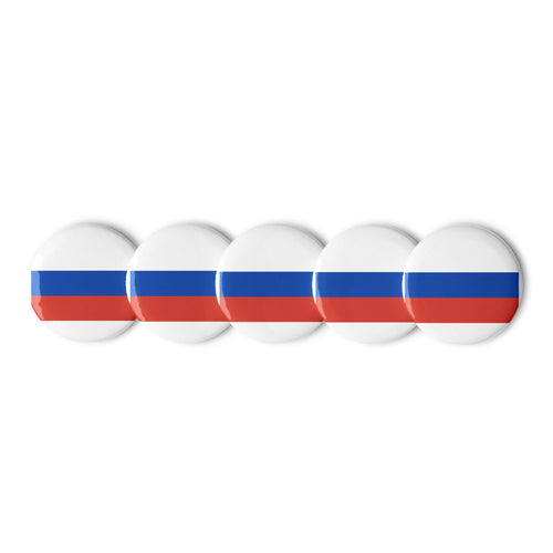 National Flag Buttons - Collection 2 Russia / 2.25 / White