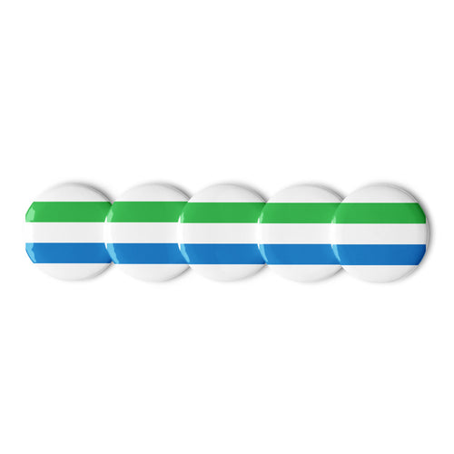 National Flag Buttons - Collection 2 Sierra Leone / 2.25 / White