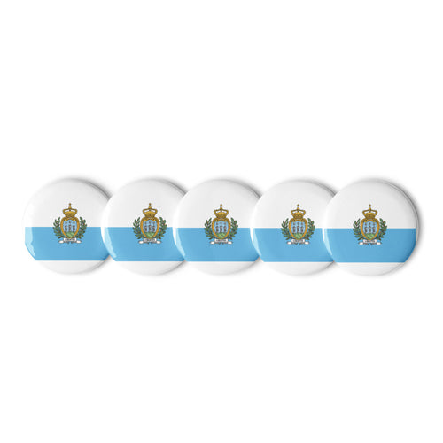 National Flag Buttons - Collection 2 San Marino / 2.25 / White