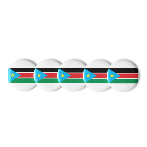 National Flag Buttons - Collection 2 South Sudan / 2.25 / White