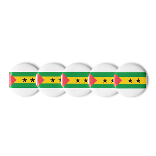 National Flag Buttons - Collection 2 Sao Tome & Principe / 2.25 / White