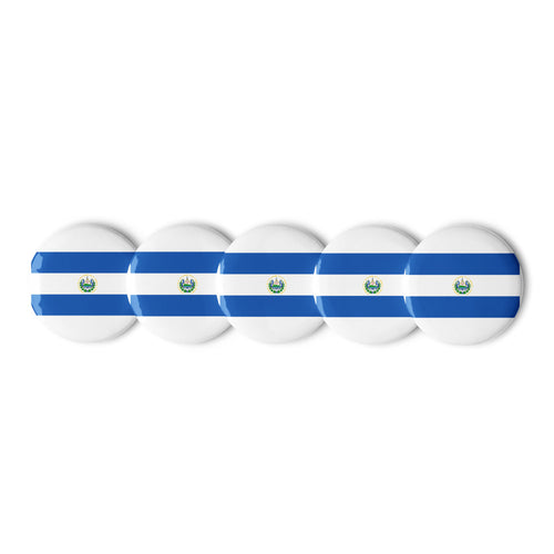 National Flag Buttons - Collection 2 El Salvador / 2.25 / White