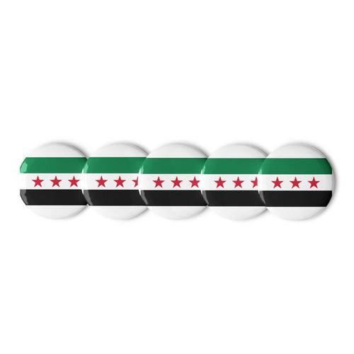 National Flag Buttons - Collection 2 Syria / 2.25 / White