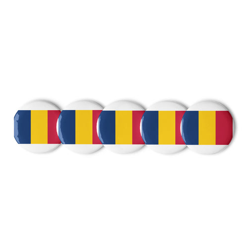 National Flag Buttons - Collection 2 Chad / 2.25 / White