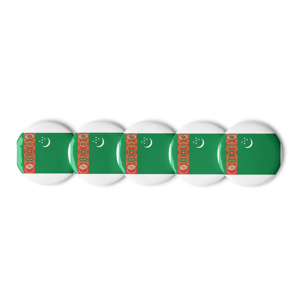 National Flag Buttons - Collection 2 Turkmenistan button-225