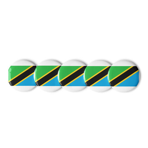 National Flag Buttons - Collection 2 Tanzania / 2.25 / White