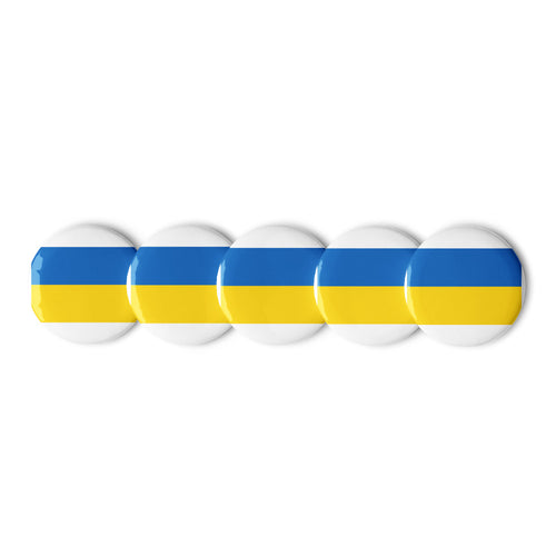 National Flag Buttons - Collection 2 Ukraine / 2.25 / White