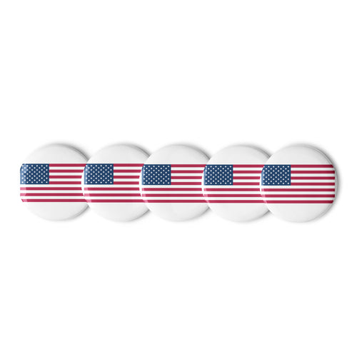 National Flag Buttons - Collection 2 United States / 2.25 / White