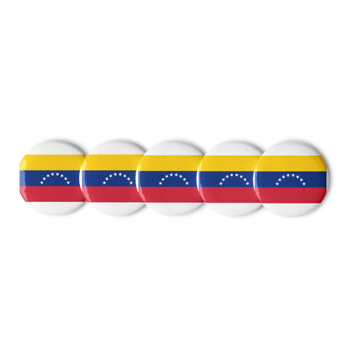 National Flag Buttons - Collection 2 Venezuela / 2.25 / White