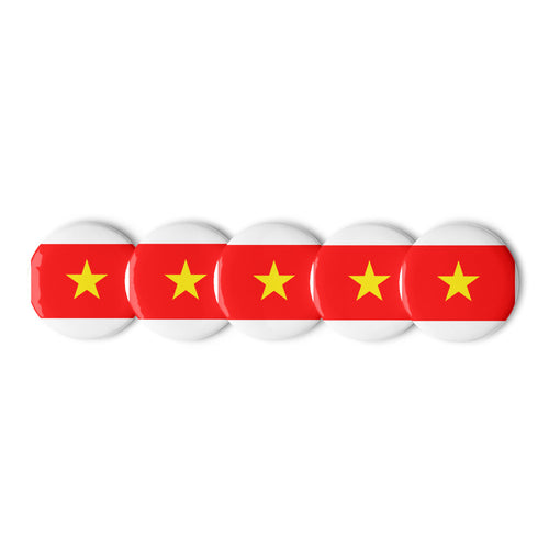 National Flag Buttons - Collection 2 Vietnam / 2.25 / White