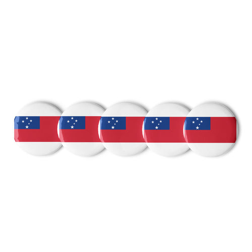 National Flag Buttons - Collection 2 Samoa / 2.25 / White