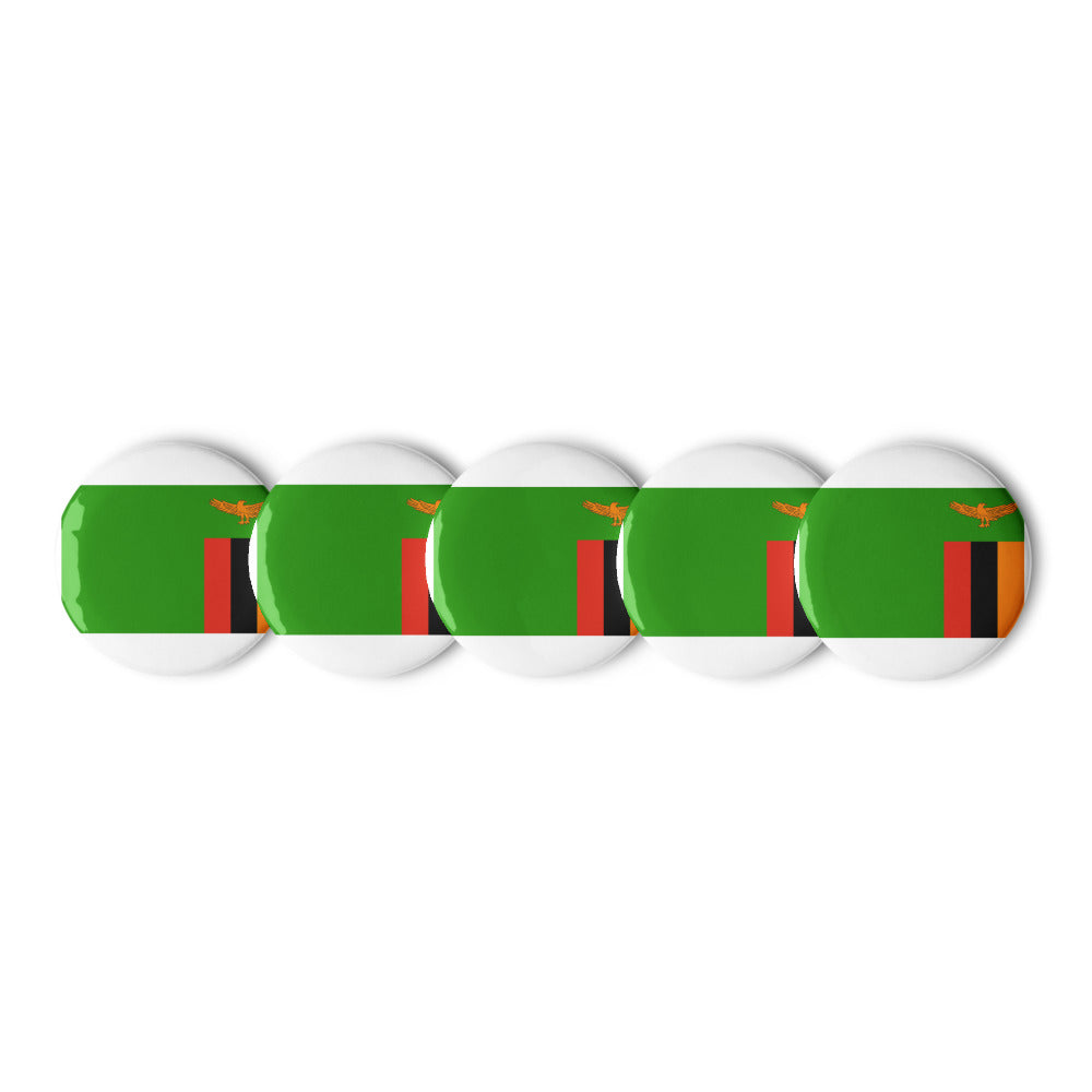 National Flag Buttons - Collection 2 Zambia button-225