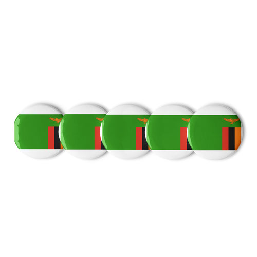 National Flag Buttons - Collection 2 Zambia / 2.25 / White