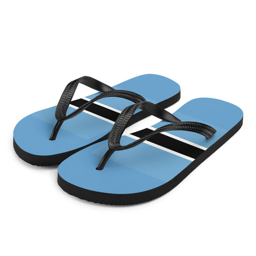 National Flag Flip Flops - Collection 1 Botswana / S / White