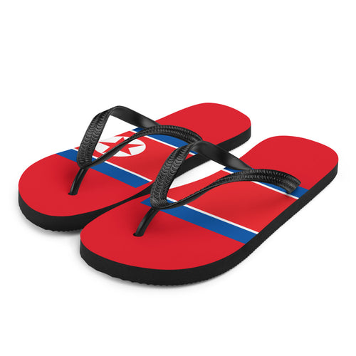 National Flag Flip Flops - Collection 3 North Korea / S / White