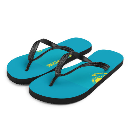 National Flag Flip Flops - Collection 3 Kazakhstan / S / White