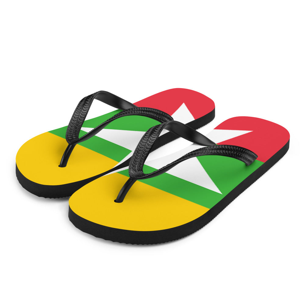 National Flag Flip Flops - Collection 4 Myanmar flip-flops-m