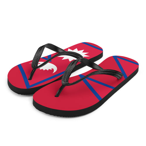 National Flag Flip Flops - Collection 4 Nepal / S / White