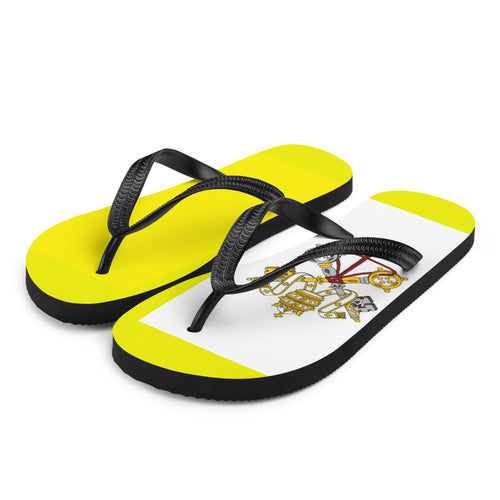 National Flag Flip Flops - Collection 6 Vatican City / S / White