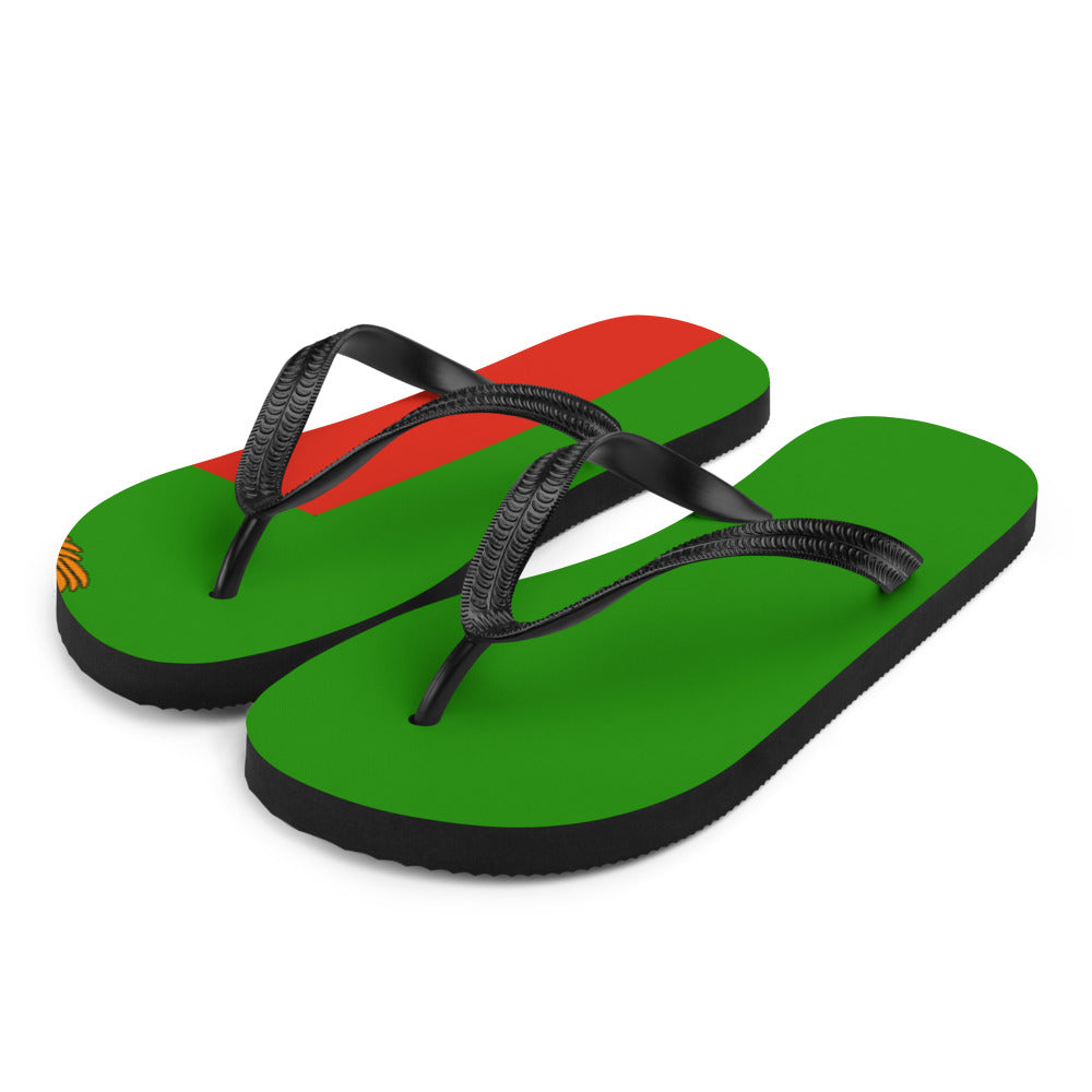 National Flag Flip Flops - Collection 6 Zambia flip-flops-m