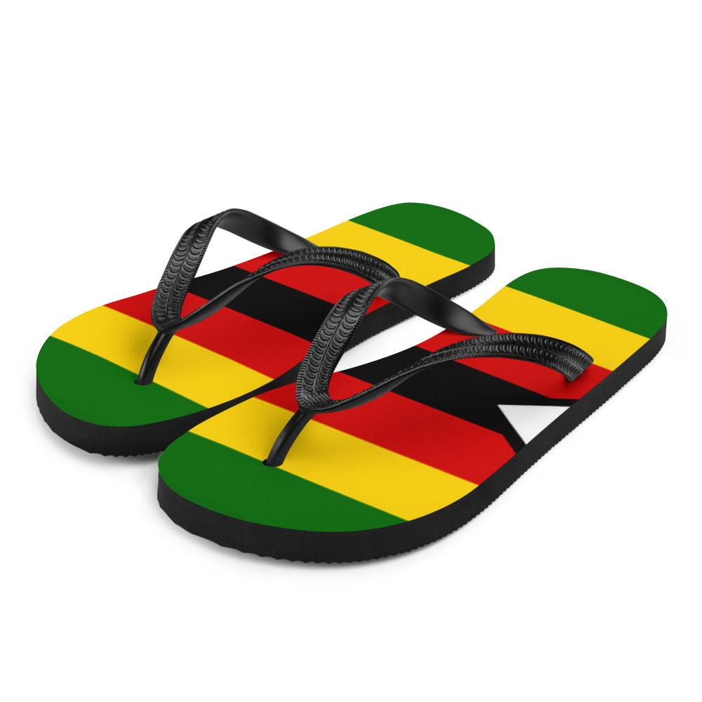 National Flag Flip Flops - Collection 6 Zimbabwe flip-flops-m