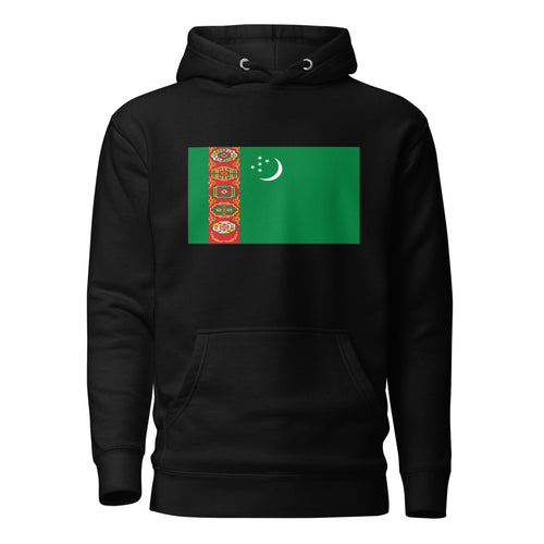 National Flag Hoodies - Collection 15 Turkmenistan / L / Black