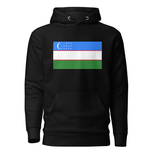 National Flag Hoodies - Collection 16 Uzbekistan / L / Black