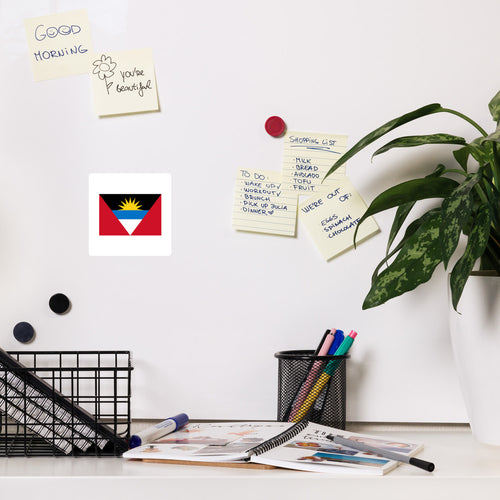 National Flag Magnets - Collection 1 Antigua & Barbuda / 4x4 / White