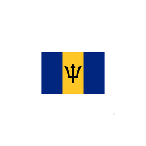 National Flag Magnets - Collection 1 Barbados / 4x4 / White