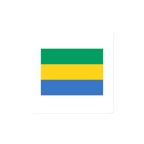 National Flag Magnets - Collection 1 Gabon / 4x4 / White