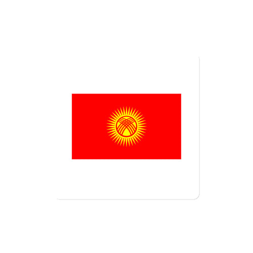 National Flag Magnets - Collection 1 Kyrgyzstan / 4x4 / White