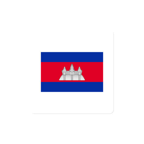 National Flag Magnets - Collection 1 Cambodia / 4x4 / White