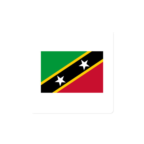 National Flag Magnets - Collection 1 St. Kitts & Nevis / 4x4 / White