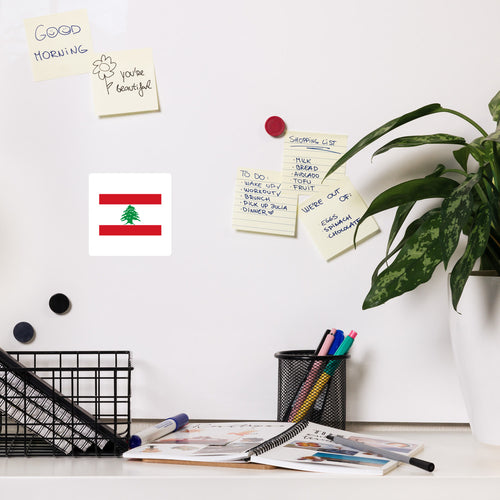 National Flag Magnets - Collection 1 Lebanon / 4x4 / White