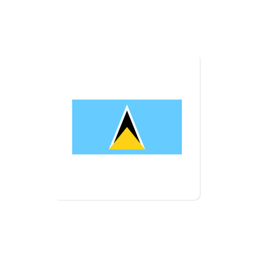 National Flag Magnets - Collection 1 St. Lucia / 4x4 / White