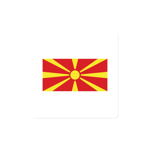 National Flag Magnets - Collection 2 North Macedonia / 4x4 / White