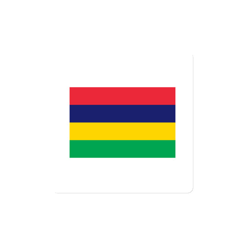 National Flag Magnets - Collection 2 Mauritius / 4x4 / White
