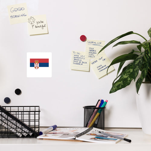 National Flag Magnets - Collection 2 Serbia / 4x4 / White