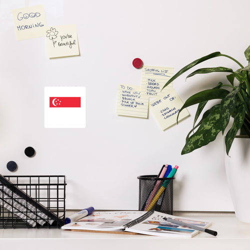 National Flag Magnets - Collection 2 Singapore / 4x4 / White
