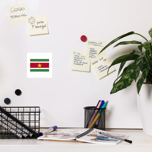 National Flag Magnets - Collection 2 Suriname / 4x4 / White