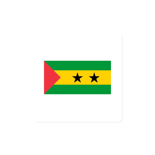 National Flag Magnets - Collection 2 Sao Tome & Principe / 4x4 / White