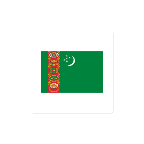 National Flag Magnets - Collection 2 Turkmenistan / 4x4 / White
