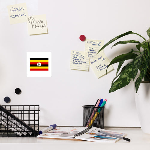 National Flag Magnets - Collection 2 Uganda / 4x4 / White