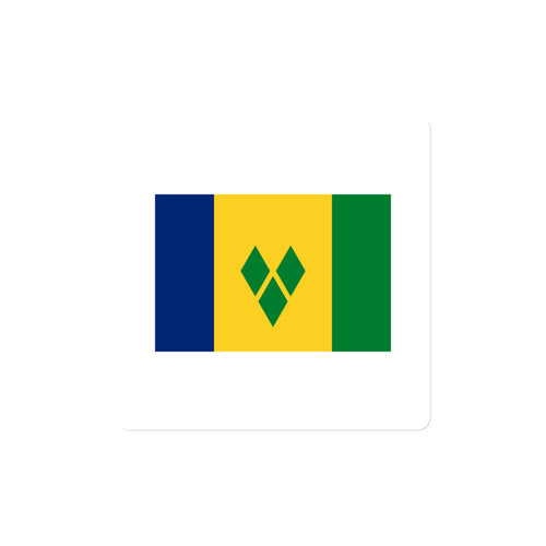 National Flag Magnets - Collection 2 St. Vincent & Grenadines / 4x4 / White