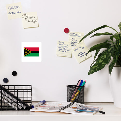 National Flag Magnets - Collection 2 Vanuatu / 4x4 / White
