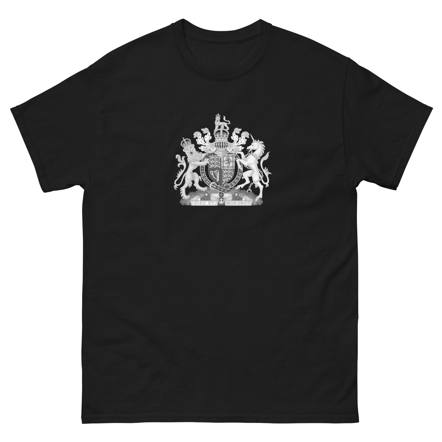 Grey Uk Crest T-shirt | Elegant United Kingdom Emblem Tee