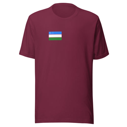 National Flag Shirts - Collection 37 Uzbekistan / S / Maroon