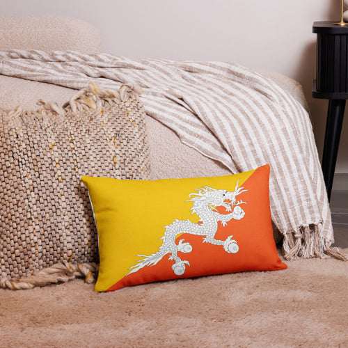 National Flag Pillow Cases - Collection 1 Bhutan / 20x12