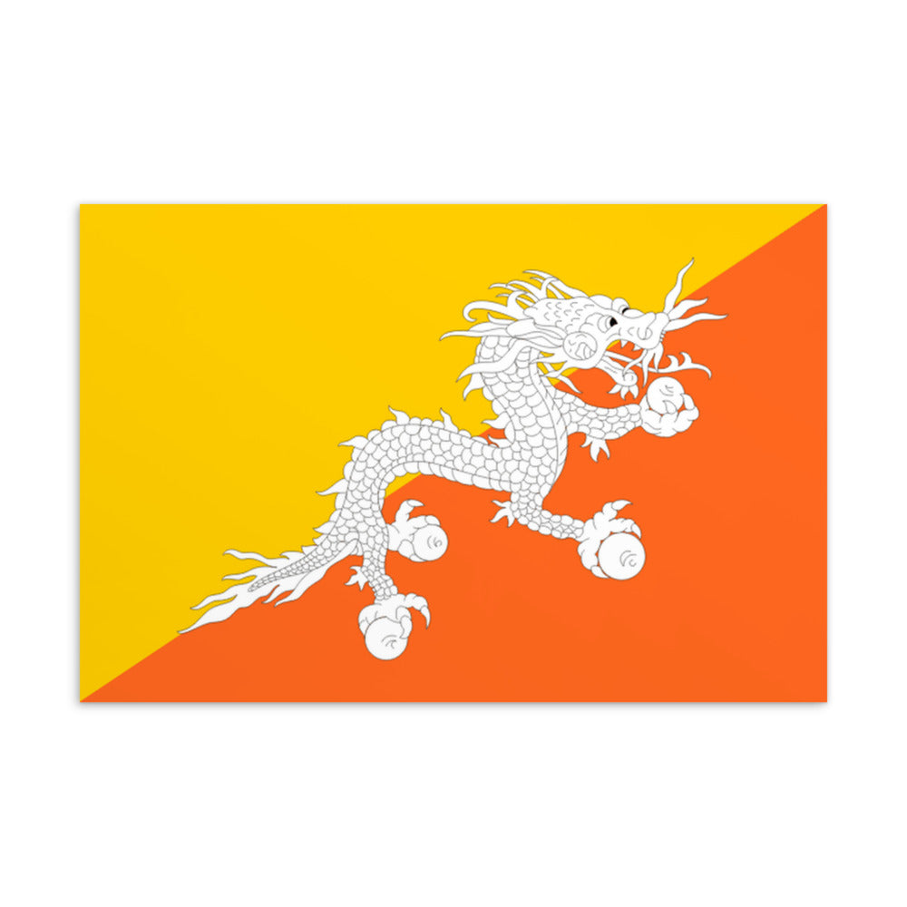National Flag Postcards - Collection 1 Bhutan postcard