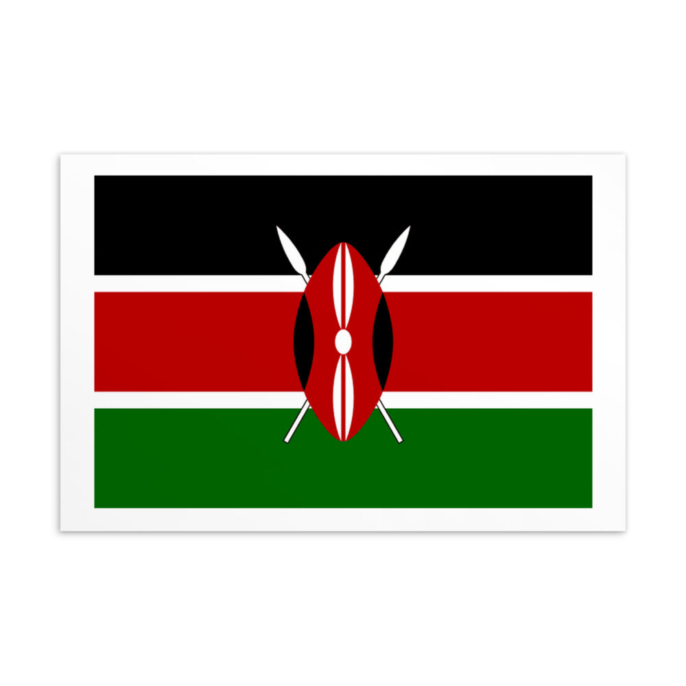National Flag Postcards - Collection 1 Kenya postcard